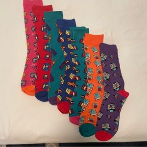 Colorful Robot Patterned Socks Set